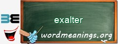 WordMeaning blackboard for exalter